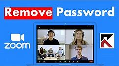 How To Remove Password ZOOM Meetings