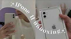 iphone 11 white 🤍 aesthetic unboxing + cute accessories, camera test & lofi background