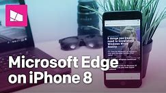 Microsoft Edge for iOS running on iPhone 8 Plus