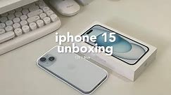 iPhone 15 (blue) unboxing + set up ☁️ (2024)