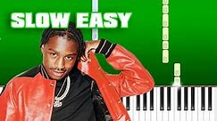Lil Tjay - Calling My Phone (feat. 6LACK) (Slow Easy Piano Tutorial) (Anyone Can Play)