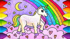 EASY! Learn How To Draw and Color Magical Glitter Unicorn || FUN CRAFTS ✨🦄