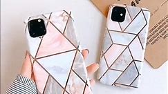 Cute Marble Phone Case Silicone Rubber Protective-Pink