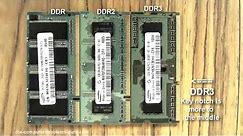 Difference between DDR, DDR2, DDR3 laptop RAM