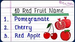 10 red fruits name | Red Fruits Name In English | fruit names for kids