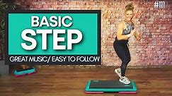 Basic Step Aerobics Exercise Workout | 128 BPM | EASY AND FUN STEP CLASS