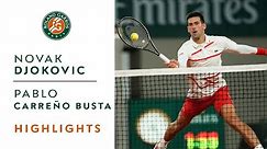 Novak Djokovic vs Pablo Carreño Busta - Quarterfinals Highlights | Roland-Garros 2020