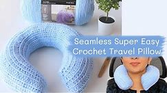 How to Crochet Super Easy Travel Pillow- No Sewing | Crochet Neck Pillow almohada cuello ganchillo