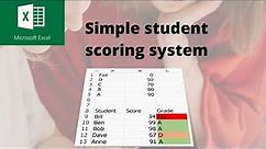 Create a simple student scoring system in Excel