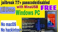 Jailbreak Iphone 7/7+ Passcode/Disabled, Fix error -20/Booting All Done | On Windows PC #FREE