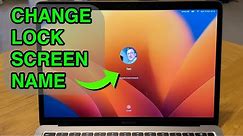 Change Lock Screen Name MacBook Air