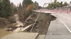 Storm-damaged roadway in Castro Valley has neighborhood cut off