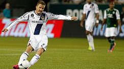 This is David Beckham's signature curved free kick