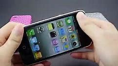 Cute iPhone 4S Checkered Shiny Rhinestone Hard Cases