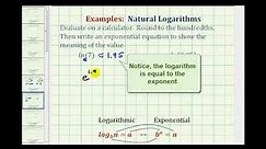 Ex: Evaluate Natural Logarithms on the Calculator