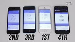 iPhone5s vs iPhone5c vs iPhone5 vs Moto X Geekbench跑分测试