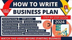 How to Write a Business Plan - Step by Step Guide