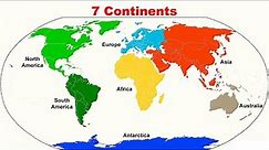 The seven continents of our planet. Learn the continents' names.