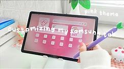 how I make my tablet aesthetic ♡ customizing my samsung s6 lite tablet | pink theme 🎀