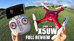 SYMA X5UW FPV Camera Drone - Full Review - [UnBoxing, Inspection, Setup, Flight Test, Pros & Cons]