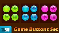 Inkscape Glossy Buttons Game Set