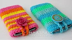HOW to CROCHET EASY MOBILE CELL PHONE Pouch Case Cover Holder - for iPhone iPod Samsung Android