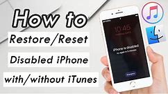 How to Restore/Reset Disabled iPhone with/without iTunes（iPhone 6/7/8/X/XR/11/12）