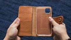 Making a Leather iPhone Wallet Case - Leather Craft ASMR