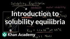 Introduction to solubility equilibria | Equilibrium | AP Chemistry | Khan Academy