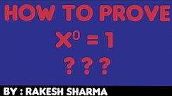 How to prove x^0=1