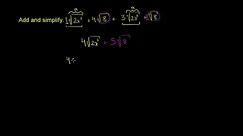 Simplifying radical expressions (addition)