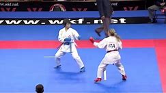 Miki Kobayashi vs. Sara Cardin :: Belgrade 2010 Female Kumite Final -55kg | WORLD KARATE FEDERATION