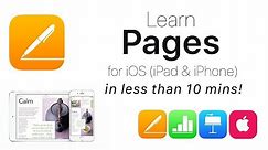 Complete Pages for iOS Tutorial - Full quick class/guide + EXTRAS! iPad & iPhone