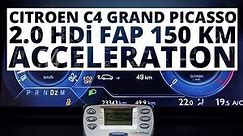 Citroen C4 Grand Picasso 2.0 HDi 150 hp (AT) - acceleration 0-100 km/h