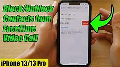 iPhone 13/13 Pro: How to Block/Unblock Contacts from FaceTime Video Call