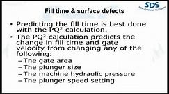 Fill time Vs Surface defects.