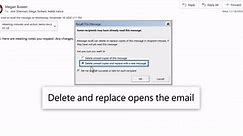 Recall or replace a sent email