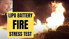 Lipo Fire - 2s 5000 mah battery overcharged - fire demonstration
