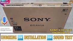 SONY KD-43X75 2021 || 43 inch 4k Android HDR Tv Unboxing And Review || Complete Demo And Install