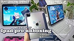 Unboxing Ipad Pro 128gb Silver | Accessories + GOOJODOQ magic keyboard