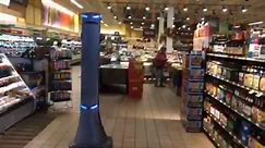 Marty the robot rolls through the Giant Food Store