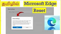 How to Completely Reset Microsoft Edge Browser in Windows Computer Tamil | VividTech