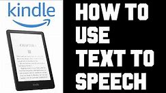 Kindle Paperwhite Text To Speech - How To Setup Text To Speech Voiceview Kindle Paperwhite
