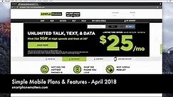 Simple Mobile Plans & Features - April 2018