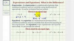 The Difference Between an Expression and an Equation