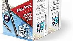 Paper Mate Ballpoint Pens, Write Bros. Black Ink Pens, Medium Point (1.0mm), 120 Count