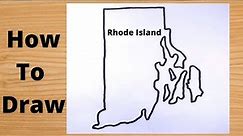 Drawing Rhode Island State Map Very Easy & Simple Way