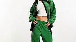 ASOS Weekend Collective oversized sporty nylon track jacket and trackies in green | ASOS
