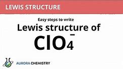 Lewis structure of ClO4- || Easy steps to write Lewis structure of Perchlorate ion