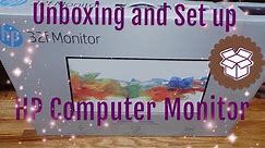 HP Computer Monitor: Unboxing and Set Up!!